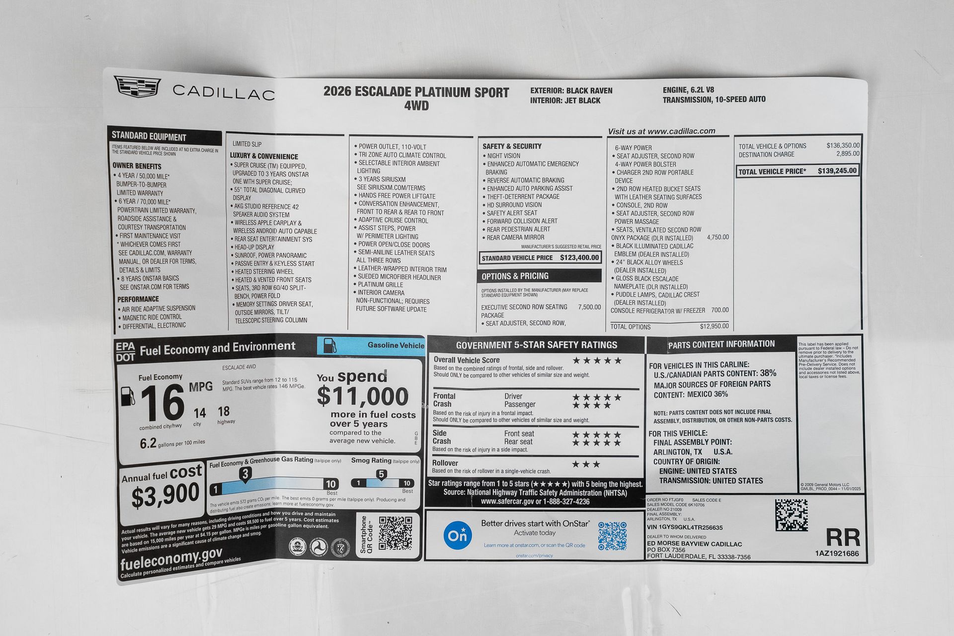 2026 Cadillac Escalade Platinum Sport for sale | TxTCharlie