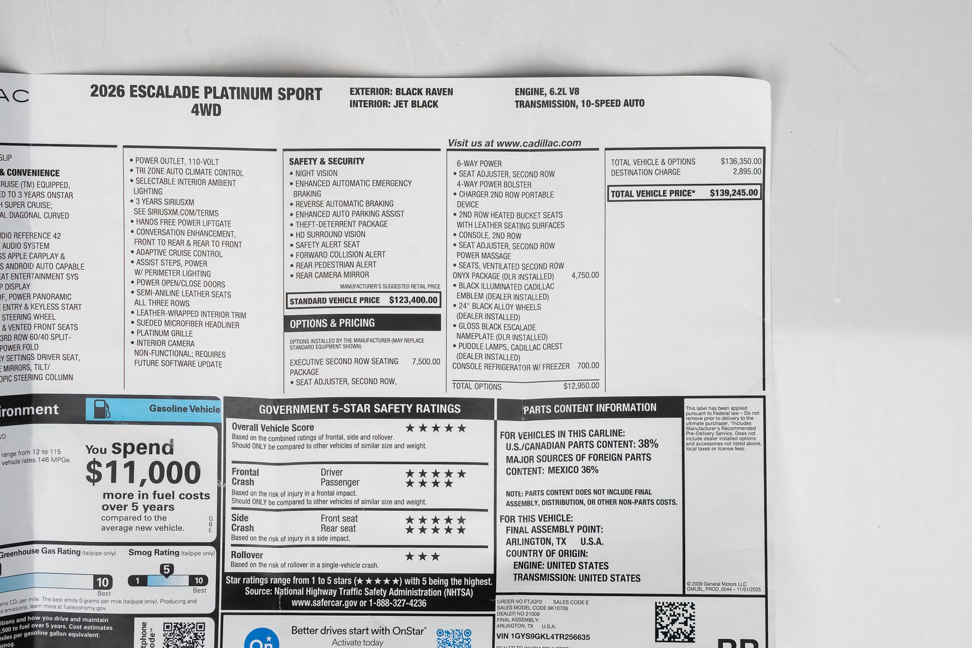 2026 Cadillac Escalade Platinum Sport for sale | TxTCharlie
