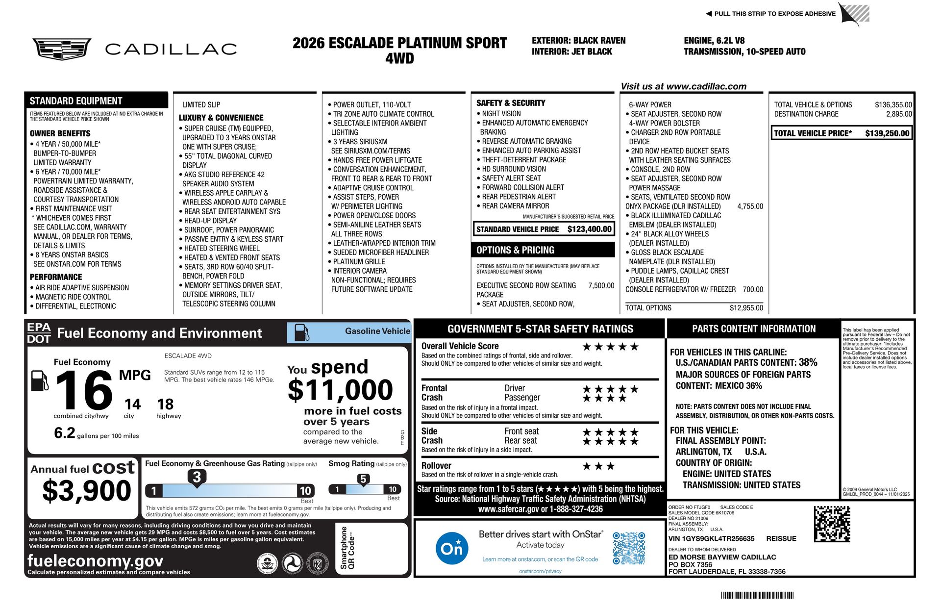 2026 Cadillac Escalade Platinum Sport for sale | TxTCharlie