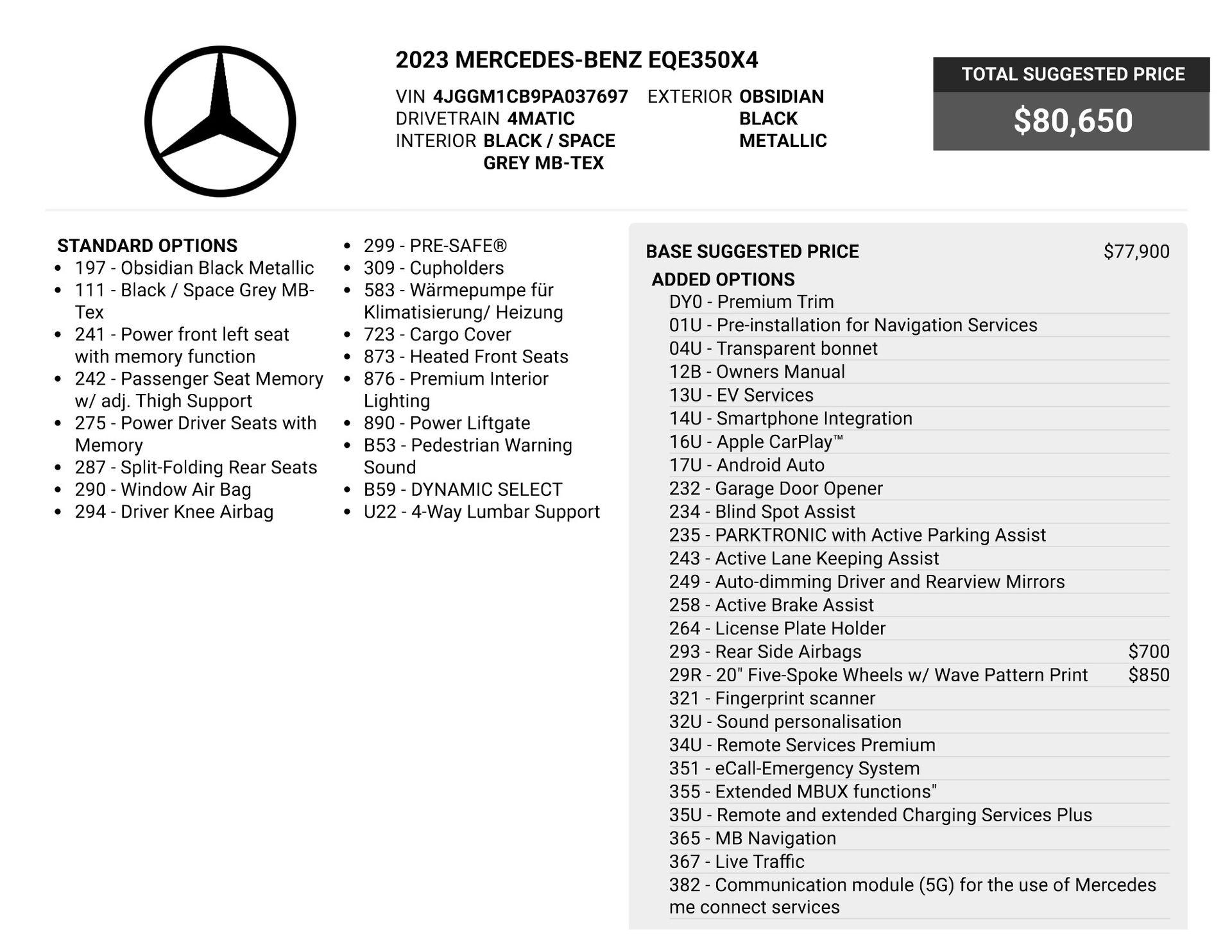 2023 Mercedes-Benz EQE 350 SUV for sale | TxTCharlie