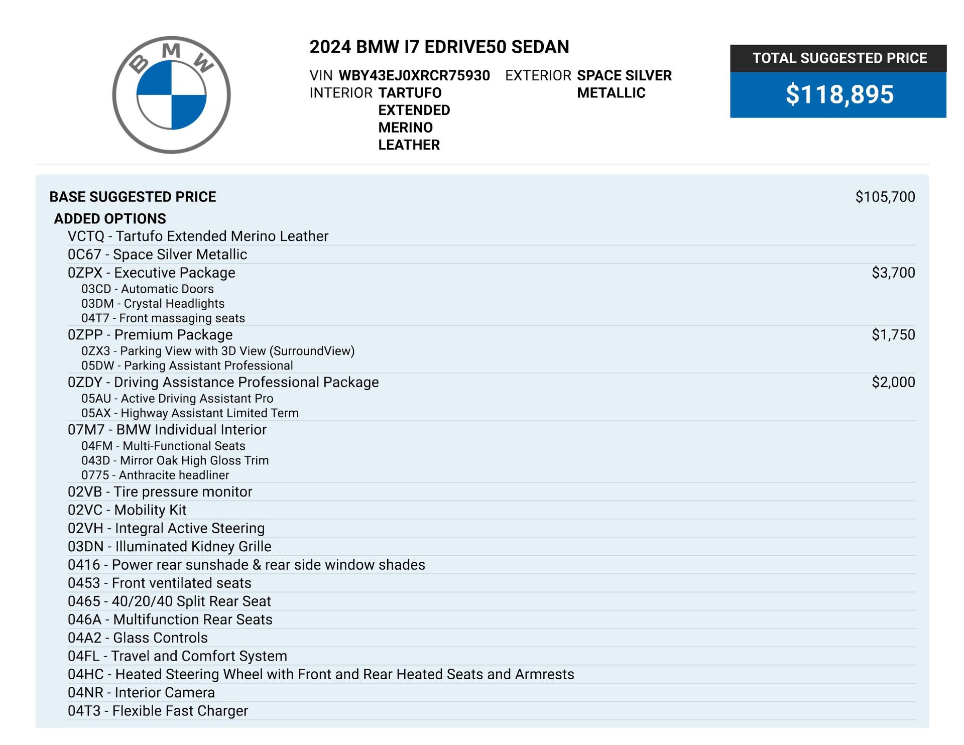2024 BMW i7 eDrive50 for sale | TxTCharlie