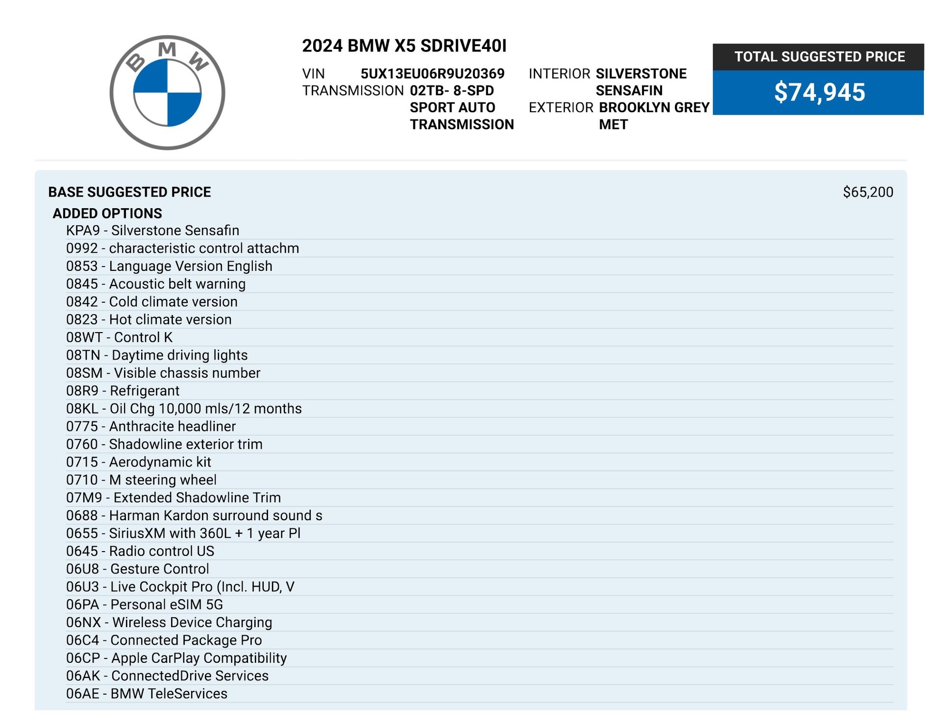 2024 BMW X5 sDrive40i for sale | TxTCharlie