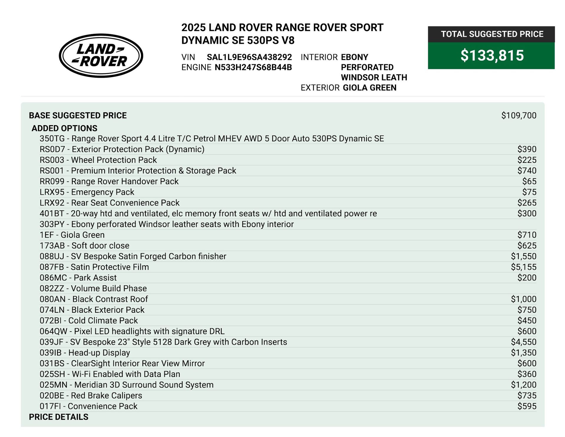 2025 Land Rover Range Rover Sport Dynamic SE for sale | TxTCharlie